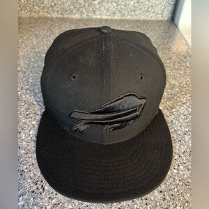 Black Baseball Cap with Embroidered Logo-Size 7 1/8